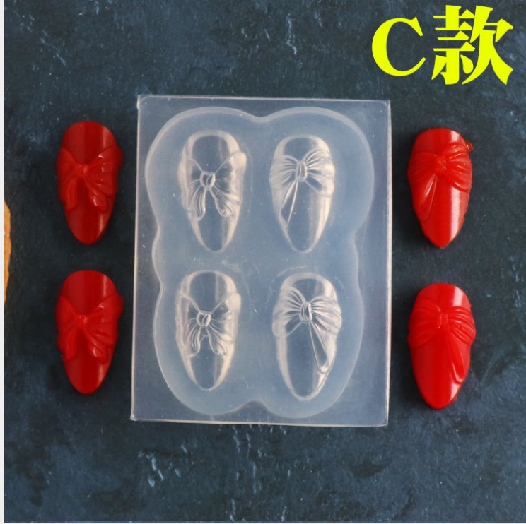 Manicure japonés estereoscópico mariposa tallado moldes de silicona dulces osos de uñas decoración pegamento de esmalte de uñas relleno de pegamento de fototerapia