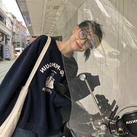 2020春秋新款卫衣女士宽松韩版薄款盐系ins潮长袖慵懒超火cec上衣