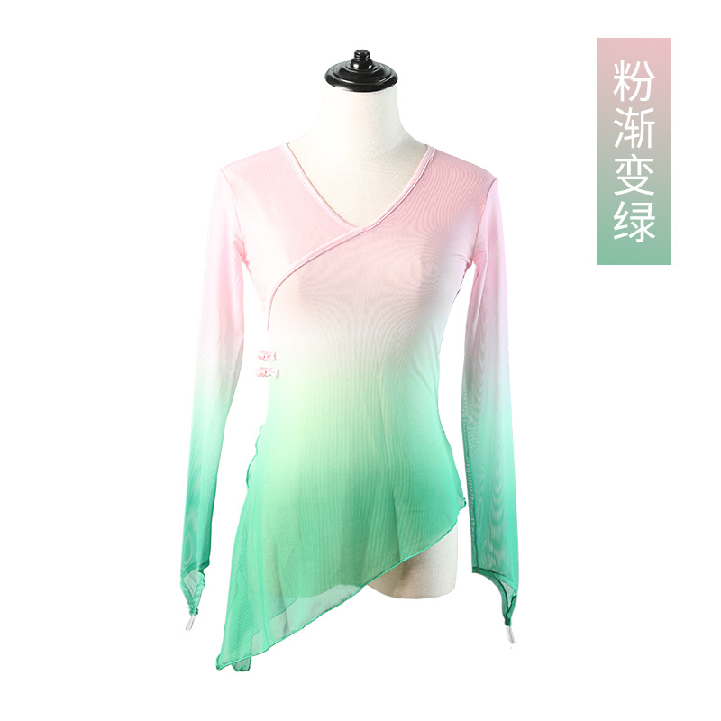 Chino clásico práctica ropa gasa Ropa Étnica danza cuerpo rima superior ballet danza maestra cuerpo Yoga malla verano