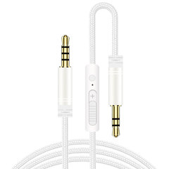 3.5mm aux audio cable for in-ear headphones with microphone, car audio speaker with volume control, wholesale connection cord
