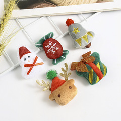 New Christmas Brooch Filled with Cotton Cartoon Costume Accessory Shoes and Hats Box Head Cover Decor Hair Accessories Children's Socks Children's Shoes Accessory Gift Box