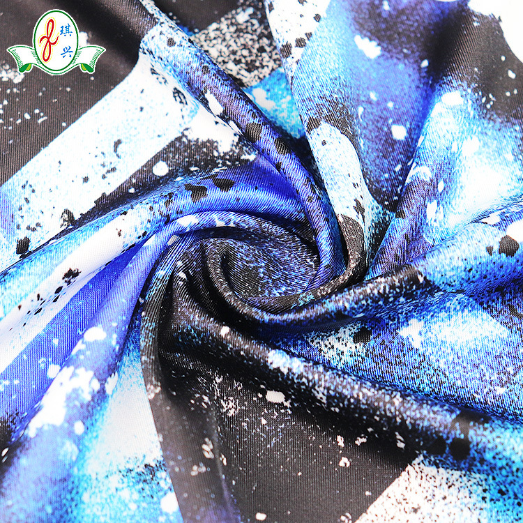锦氨数码直喷印花 菱形撞色印花布比基尼泳衣面料印花冰丝面料