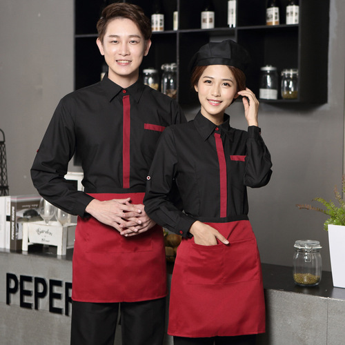 Chef overalls Western restaurant hotpot shop waiter work clothes baking cake room restaurant dining shirt long sleeve