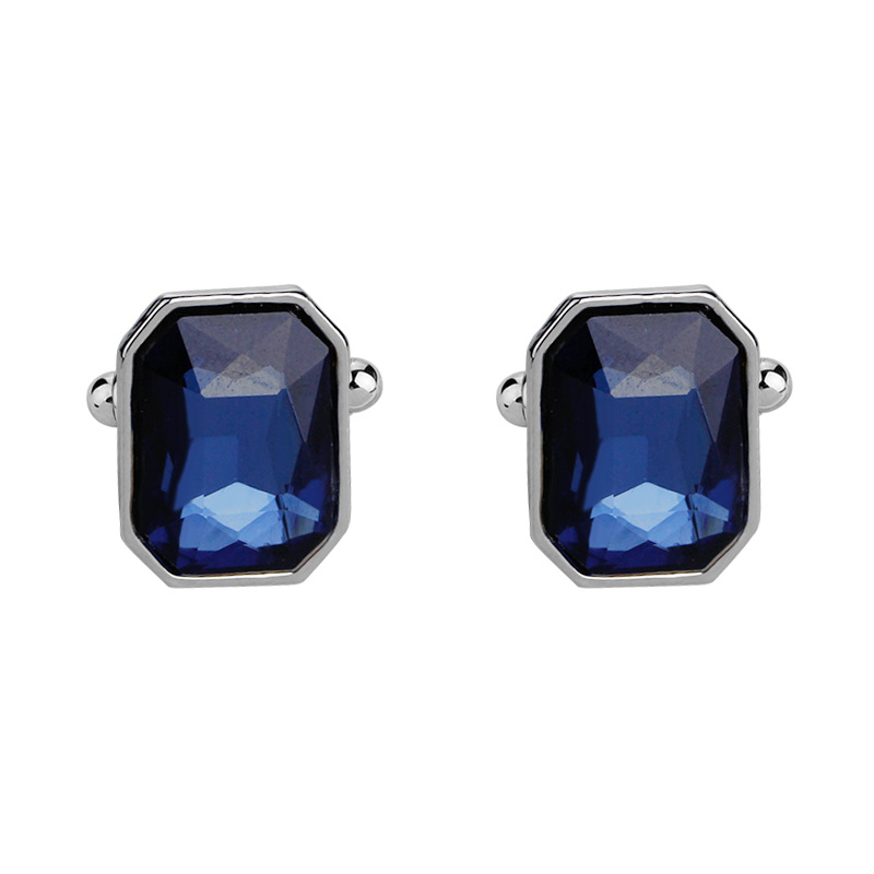 New Creative All-match Colorful Glass Diamond Cufflinks display picture 8