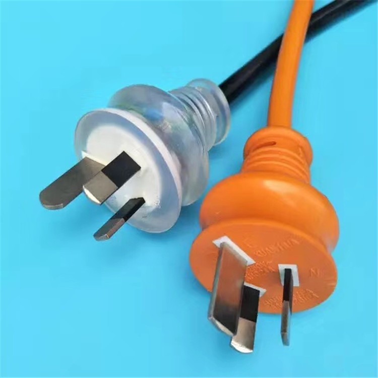 澳大利亚认证电源线透明插头，转换插头，延长线公母插防水防尘