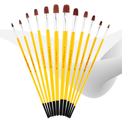 Van Gogh oil painting brush 1-12# wolf hair brush flat brush hand-painted watercolor acrylic flat brush art painting brush
