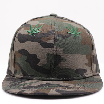 factory customized camouflage Flat cap logo Embroidery Amazon Foreign trade cotton material Hip hop Plastic buckle The bulk of the cap