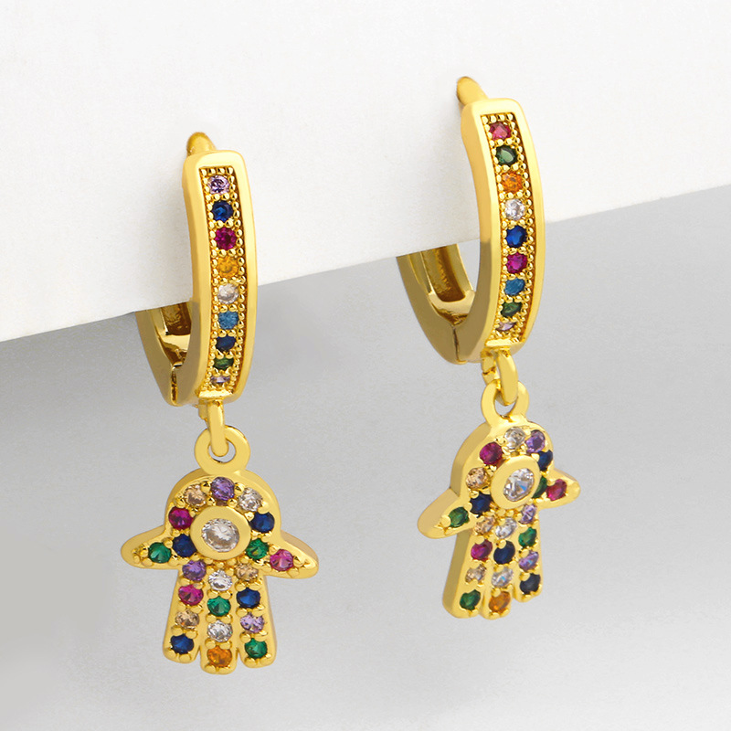 fashion microinlaid zircon simple devils eye copper earrings for women jewelry accessoriespicture5