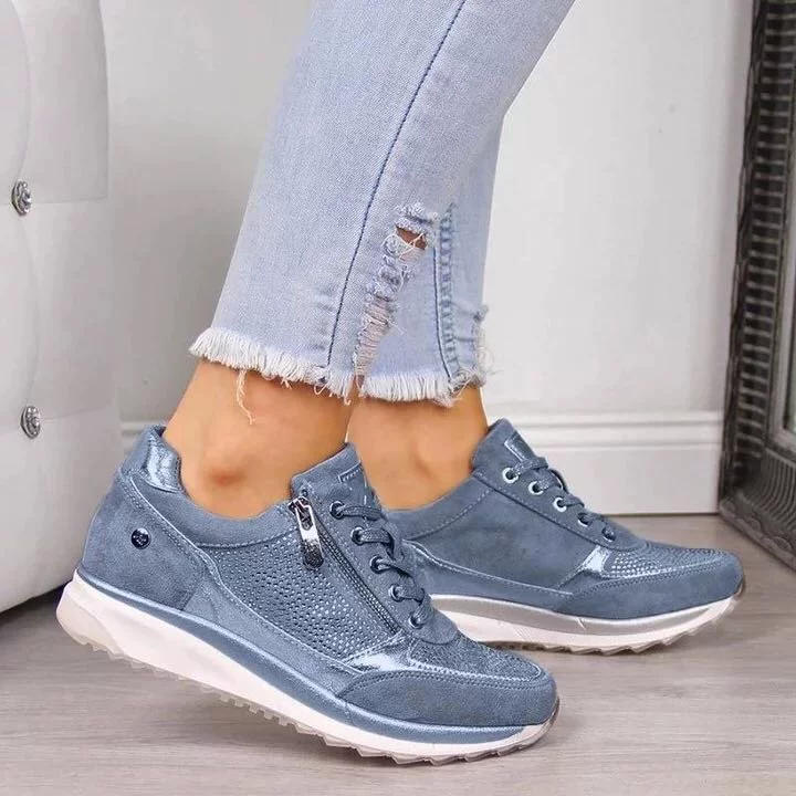 MR.NB casual leisure sneakers with platform sole, metallic mesh panels, comfort in Green/Blue/Beige