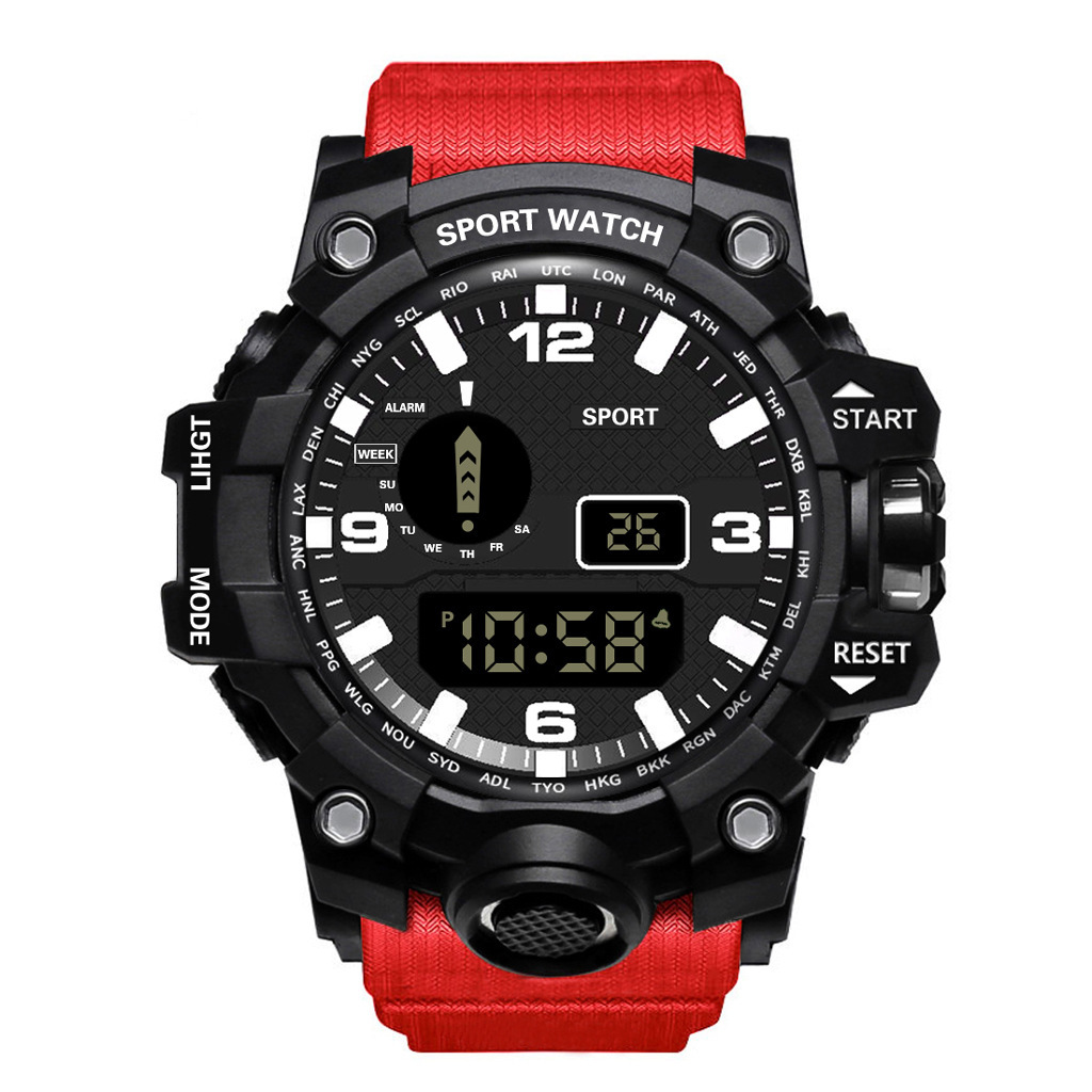 Sports Solid Color Buckle Electronic Men's Watches display picture 4