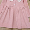 Dress Korean version long sleeve simple pure color princess dress children’s wear