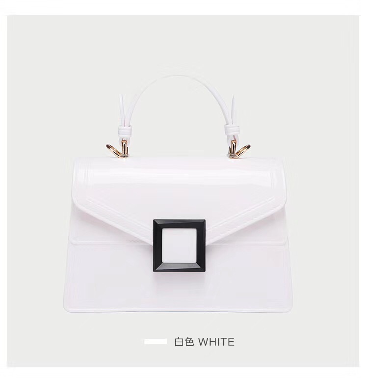 Clearance jelly bag, transparent pvc women's bag, gradient color small square bag, handbag, single-shoulder crossbody women's bag in stock Item Picture