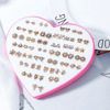 Earrings heart-shaped with letters, plastic cartoon set, 36 pair, European style