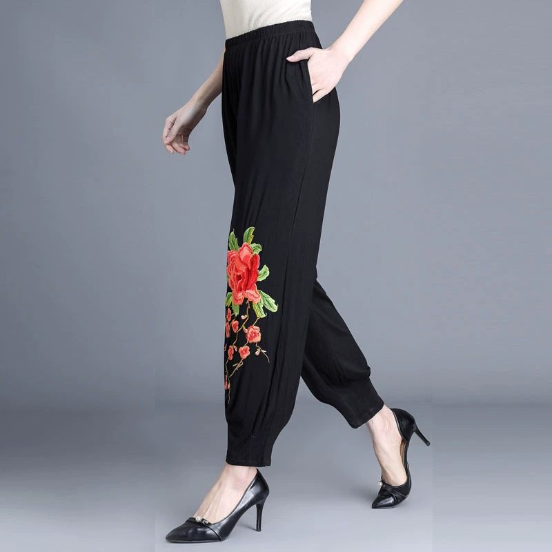 2020 Новый стиль, широкая женская летняя одежда, укороченные брюки, костюм среднего и пожилого возраста, женские брюки в западном стиле, шаровары, очень большие