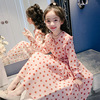 Autumn spring dress, children's long skirt, 2023 collection, Korean style, western style, suitable for teen