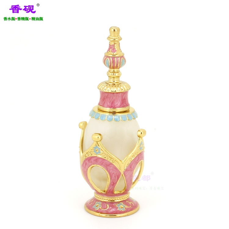 香砚25m皇冠头款涂粉红色油精油瓶摆件1.jpg
