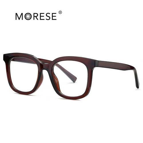 Cross-border TR90 anti-blue light glasses frame trend European and American large-frame flat glasses fashion show decorative glasses 2032