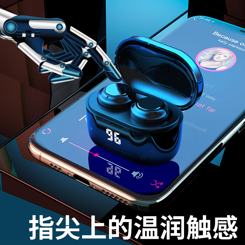 新款跨境专供A6数显5.0对耳蓝牙耳机真立体TWS迷你入耳式耳机礼品