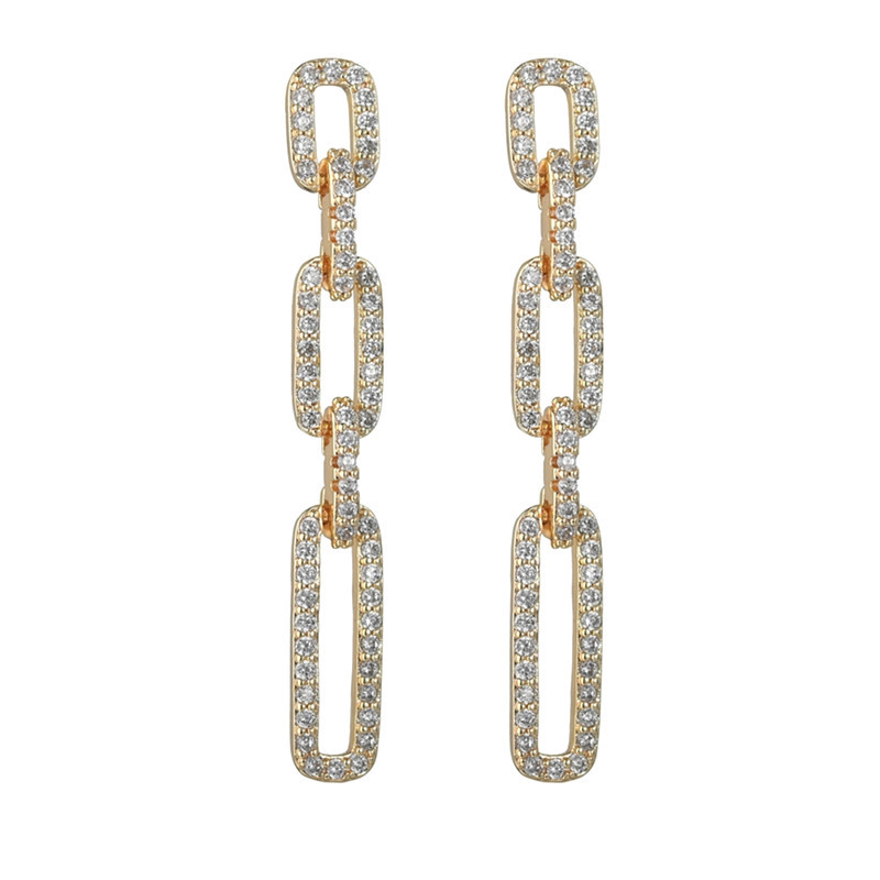 1 Pair Glam Geometric Inlay Alloy Zircon Drop Earrings display picture 1