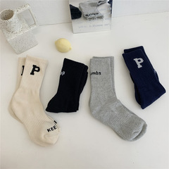 IOULOR加厚毛圈襪羅口螺紋字母襪子女秋冬堆堆襪女士日系棉襪批發