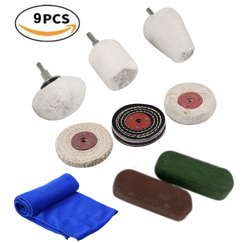 厂家批发 带柄白布轮 金属 镜面抛光棉布轮 亚克力抛光布轮