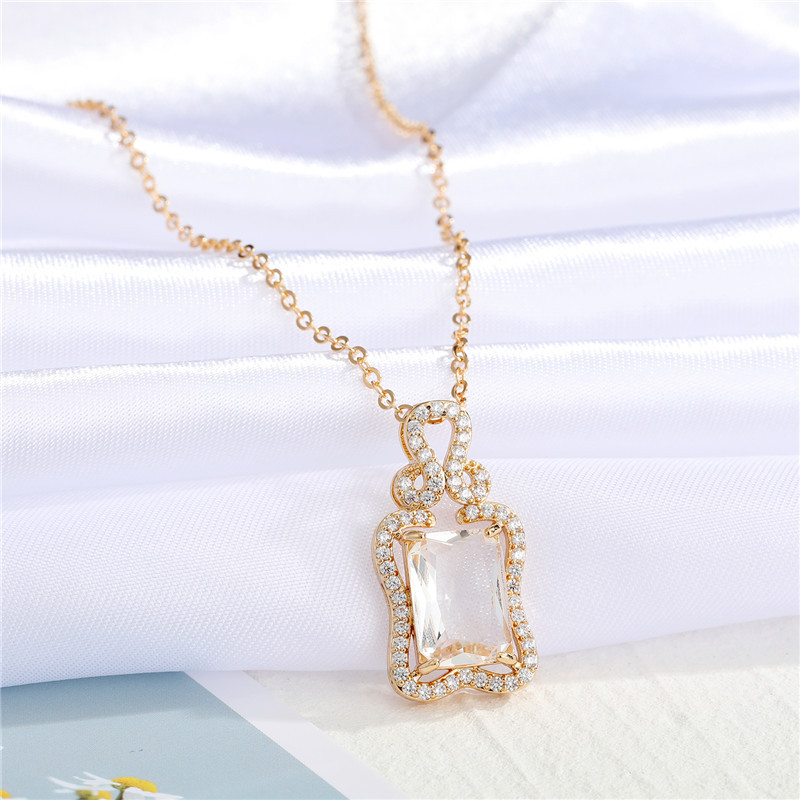 new rainbow color diamond imitation gem pendant necklace