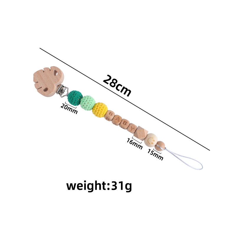 Bebé suministros caliente animal haya chupete clip DIY bebé creativo nombre chupete cadena anti-caída de la cadena
