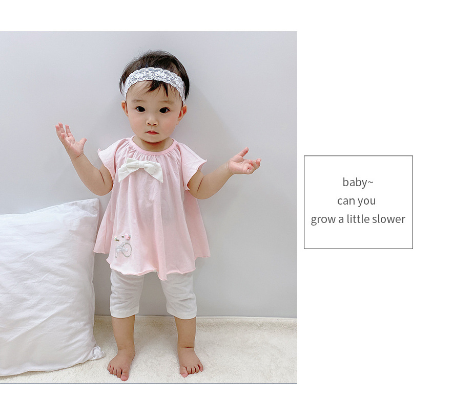 Qile Rabbit Sommer Baby Kleidung Mädchen Kurz Ärmel Ige Koreanische Version Lose Top Damen Stil Besticktes Baby T-shirt display picture 10