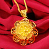 Hot -selling Recommended Independent Packing Hollow Big Flower Geometry Fashion Vientiane Necklace Guangzhou Shajin Ancient Method Settings