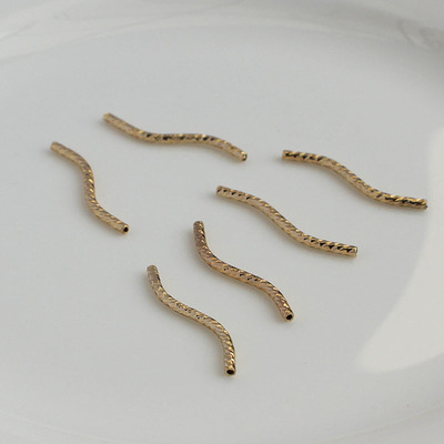 工厂定制14K包金珠保色s管DIY手链批花管子保色s管珠手链 批发|ru