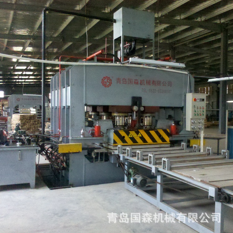 青岛国森600T单板机竹家具板热压成型机器