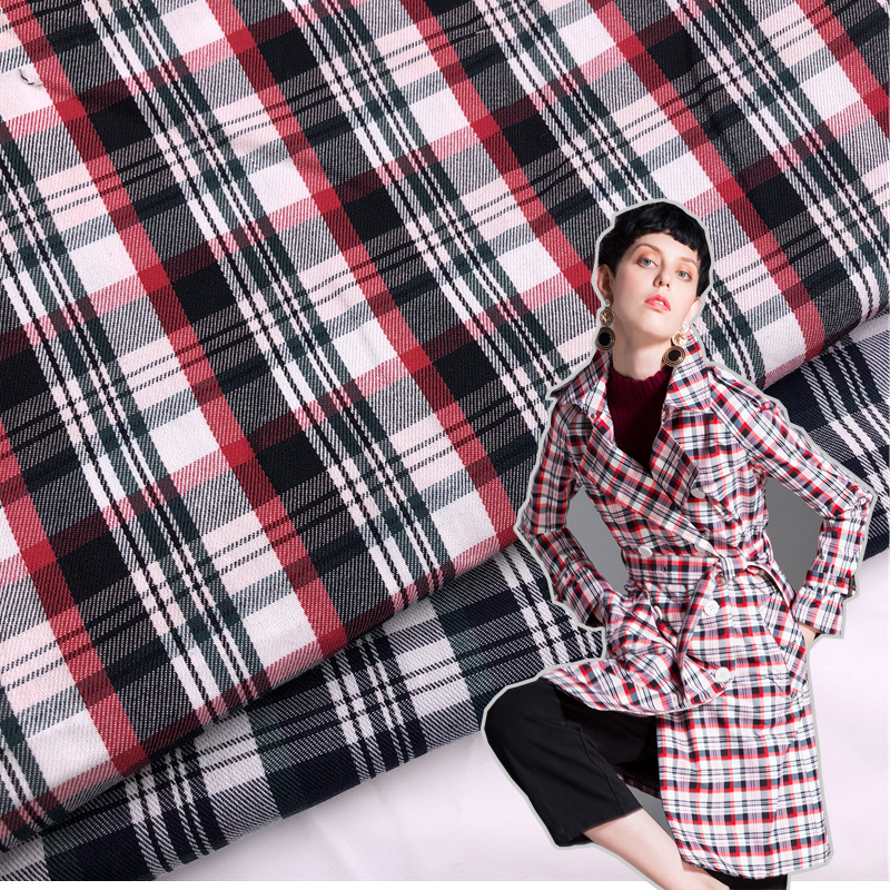 厂家供应 大牌同款新季全棉格子风衣面料  外套夹克派克服面料