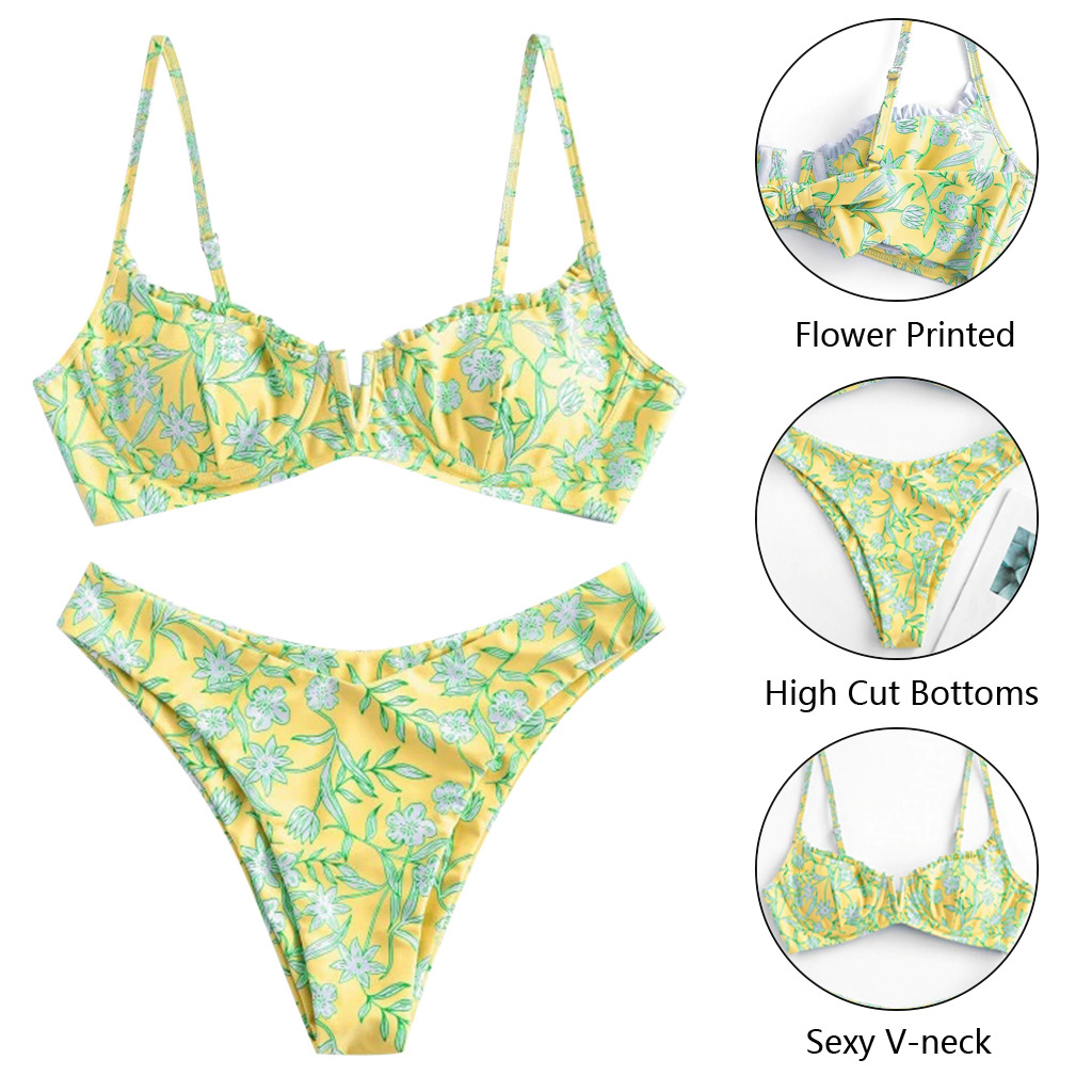 sexy printed split bikini swimsuit  NSHL2216