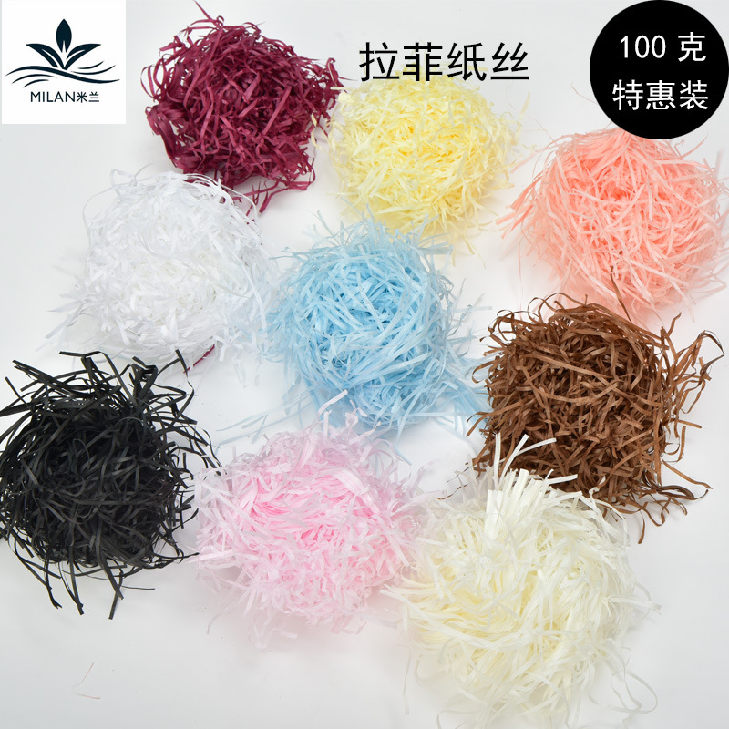 Colorido rafia papel desmenuzado seda decorativa caja de regalo embalaje de regalo relleno papel desmenuzado seda festivo suministros materiales