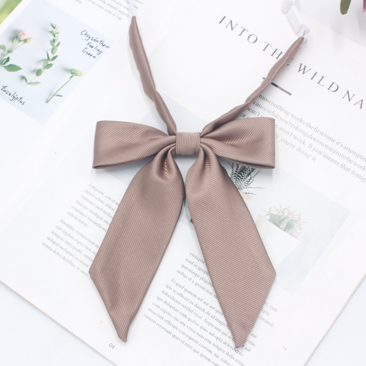 Fabricante spot sarga pajarita femenina estilo coreano color sólido pequeño cuello de mango largo traje de marinera uniforme JK pajarita