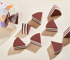 三角扇形粉撲蛋糕粉撲提拉米蘇化妝粉撲乾濕兩用化妝海綿美妝蛋