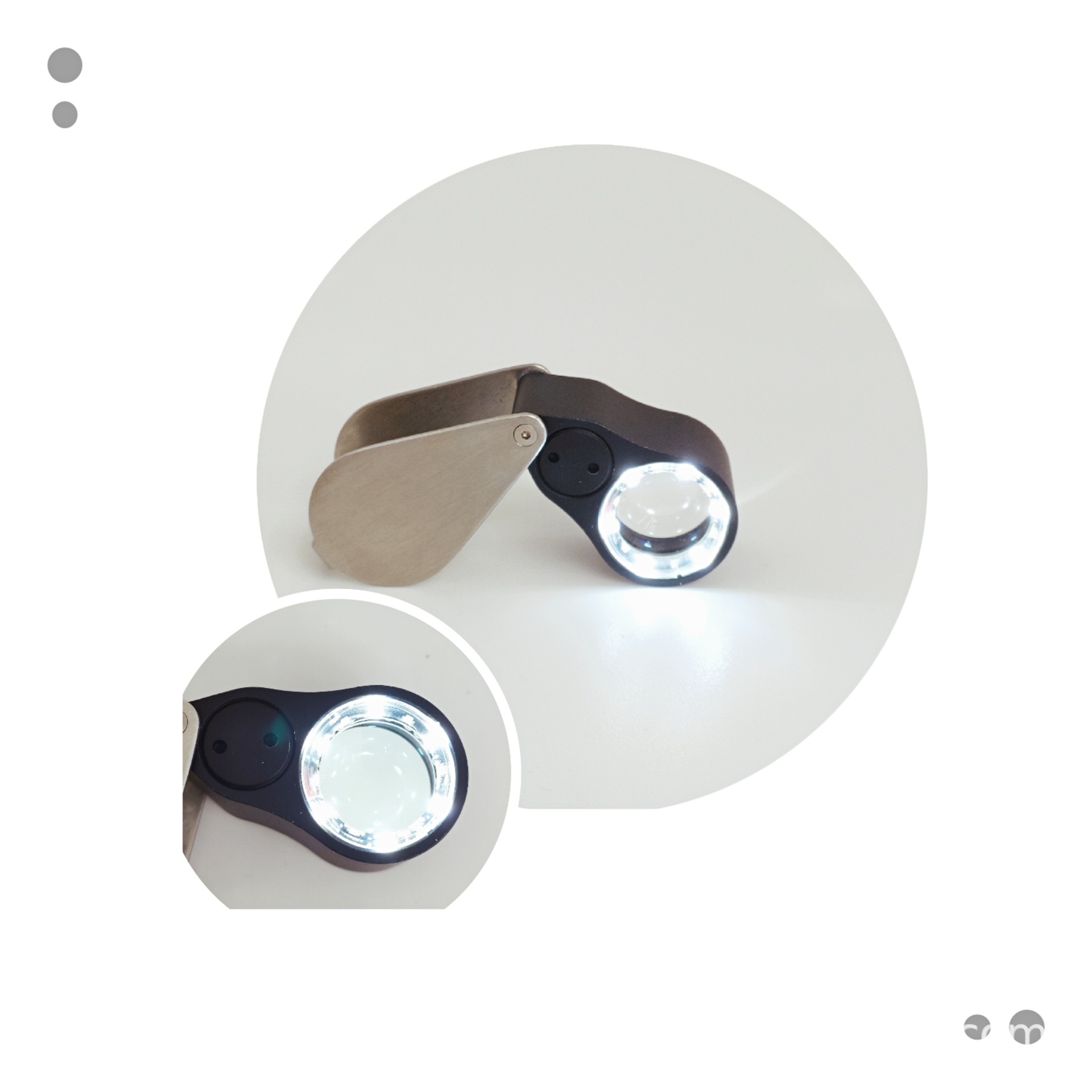 高档XM30倍古玩宝石鉴赏手持放大镜6个环形LED验钞灯环形灯珠宝镜