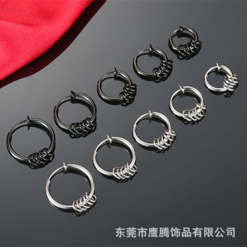 無耳洞耳環男夾耳環韓版時尚耳夾男女無耳洞耳釘單只彈簧耳扣耳夾