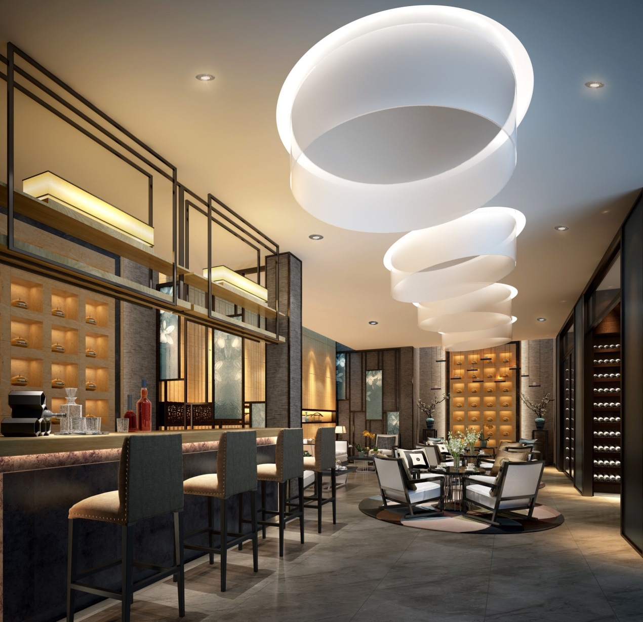 汽车展厅专卖店展览设计电动车展示厅SI设计，化妆品墙纸展会设计