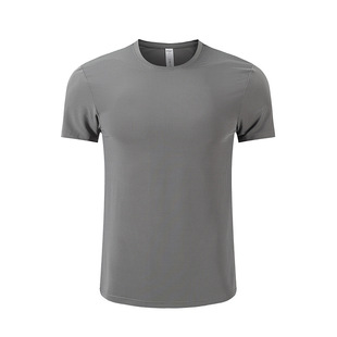 Summer Sports Quick-drying Clothes Men's Outdoor Breathable Casual Ice Silk Cold Short-sleeved T-shirt Round Neck Running Fitness Clothes