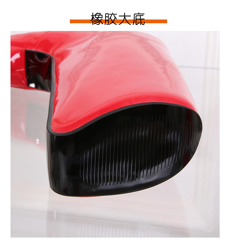 Giày cao gót nữ gót nhọn siêu cao trên 8 cm mũi tròn — Màu đen, Màu đỏ, Đỏ đào chi tiết 9