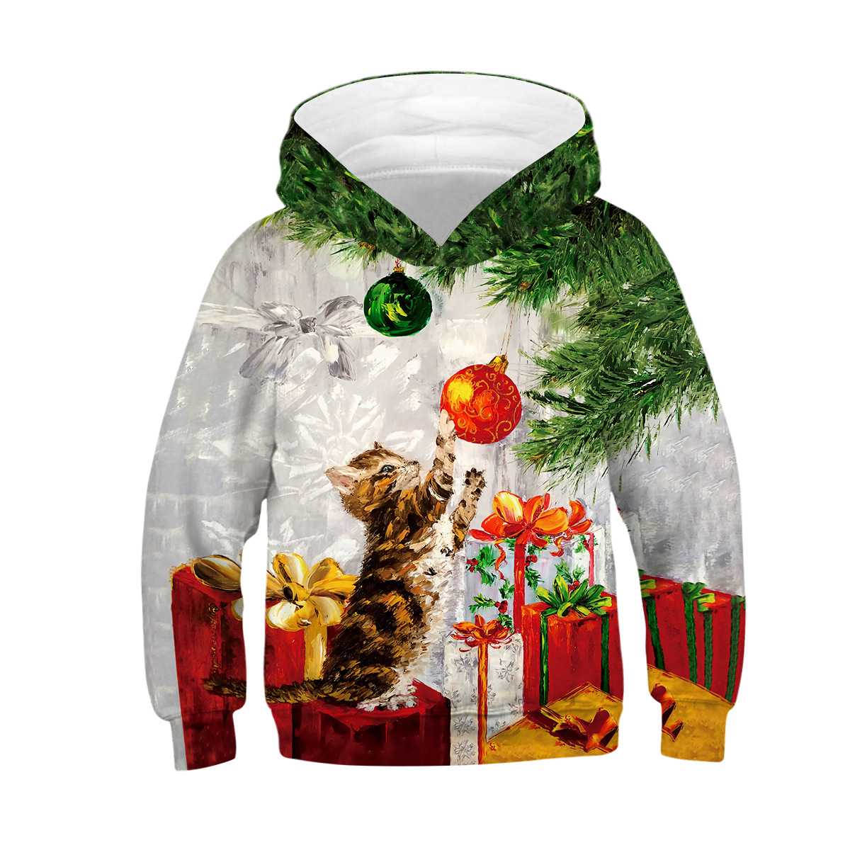 Kids Boys Girls Christmas Snowman Digital Print Long-sleeved Autumn Hoodie