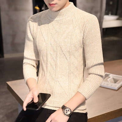 男士半高领韩版帅气青年休闲针织毛衣2020秋季新款简约风毛衫|ms