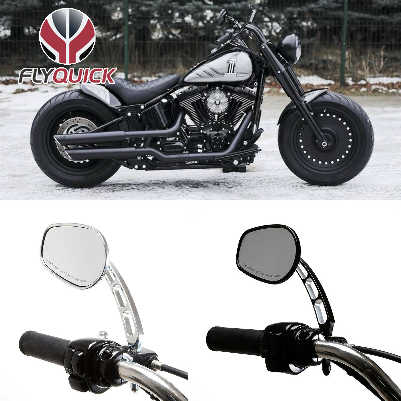 Flyquick transfronteriza Venta caliente Harley motocicleta clásico modelo retro espejo retrovisor 883 gran deslizamiento espejo retrovisor