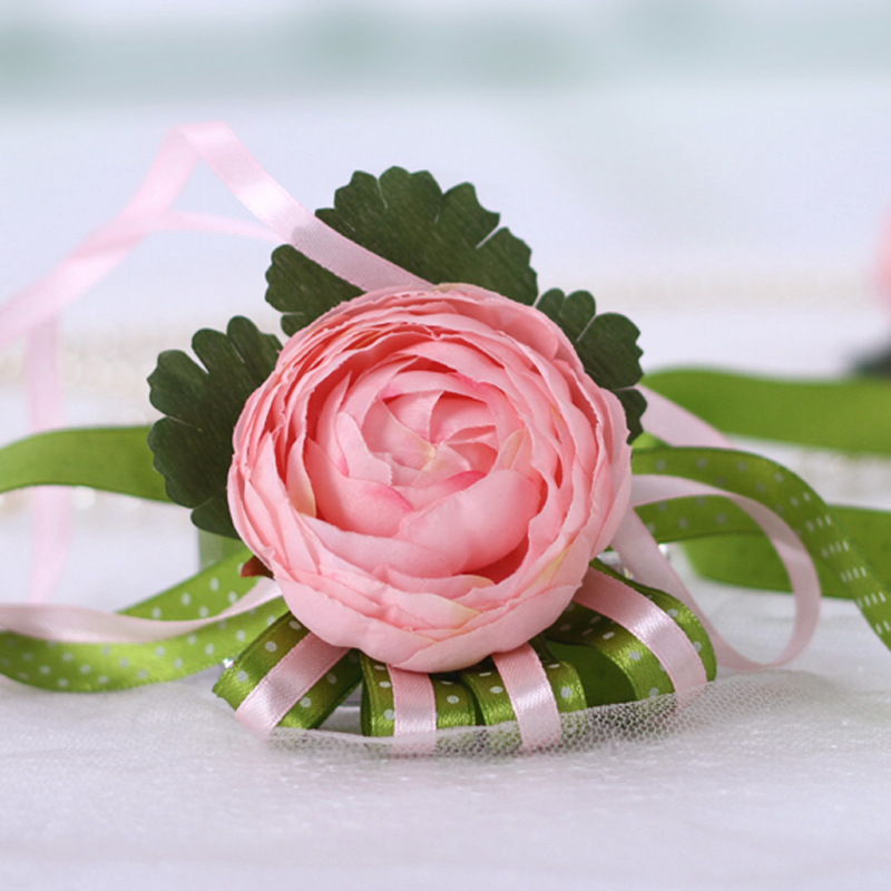 新娘手腕花结婚用品婚礼用品伴娘花童手腕花舞蹈演出手花厂家直销