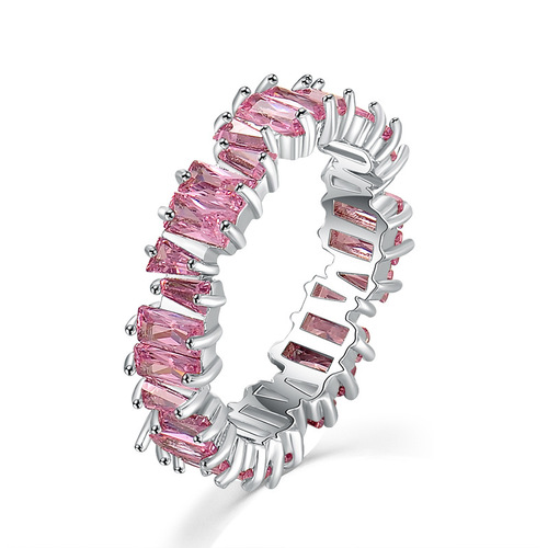 Kashishi Accessories Cross-border Hot Sale Source Colorful Step-Cut Zircon Rings ECG Women's Fashion Personality Rings