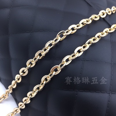 老花三合一原版高档包包链条配件手工铜链斜挎替换细肩带6mm扁o链