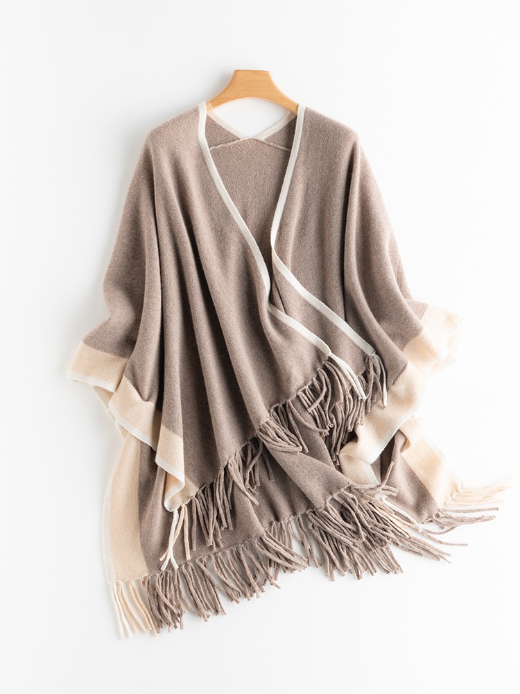 Autumn and winter decorate Super large Kerchief cloak Pure Cashmere knitting Korean Edition scarf Dual use
