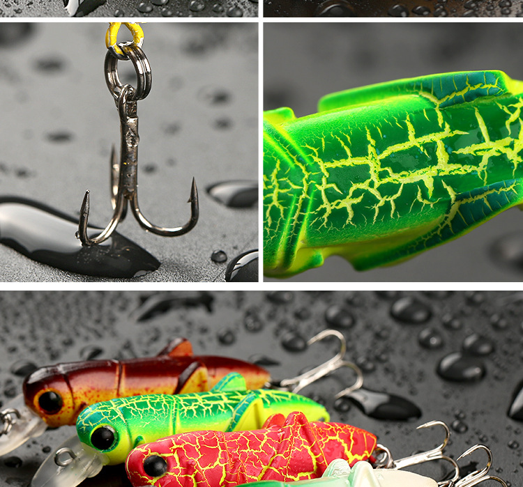 5 Colors Fishing Lure, Fishing Lure  Artificial Bait Lure, Hard Lure 1.5 Inch Small Locusts