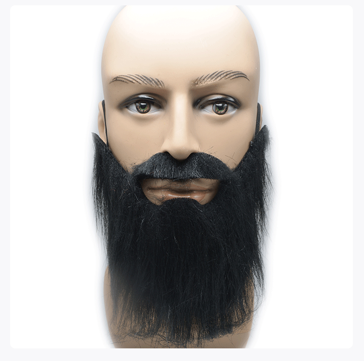 Cross-border foreign trade export of Halloween props: black and white big beard simulation beard, new Arabian big beard detail image 5